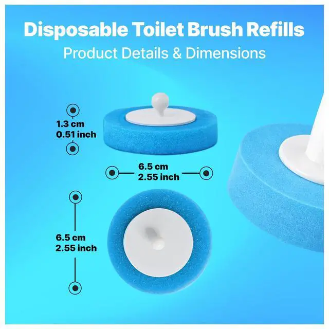 Alt view image 4 of 7 - 24 Pack Disposable Toilet Bowl Brush Refills Only for Auto-Open Lid