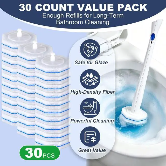 Alt view image 2 of 7 - 30 Count Toilet Wand Refills, Fits Most Toilet Wand Handles
