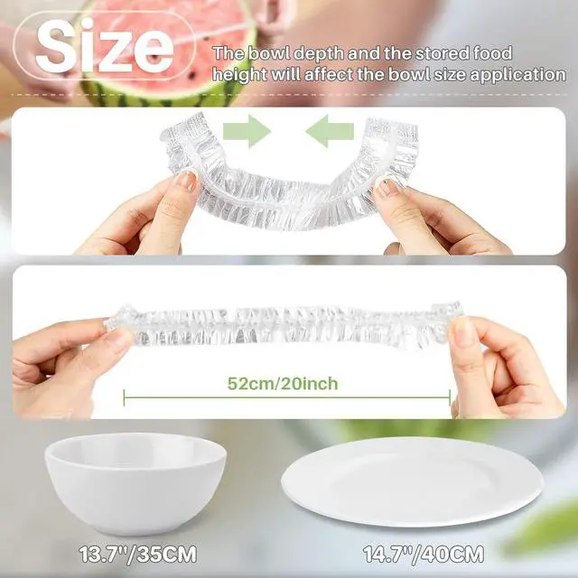 Alt view image 2 of 7 - 100 Bowl Covers Bread Proofing - Extra Large Plastic Wrap for Food