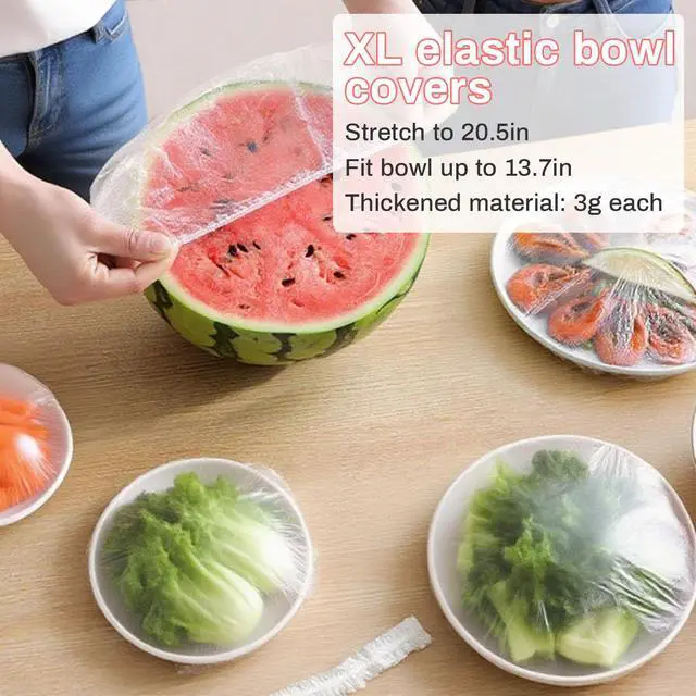 Alt view image 3 of 7 - 100 Bowl Covers Bread Proofing - Extra Large Plastic Wrap for Food