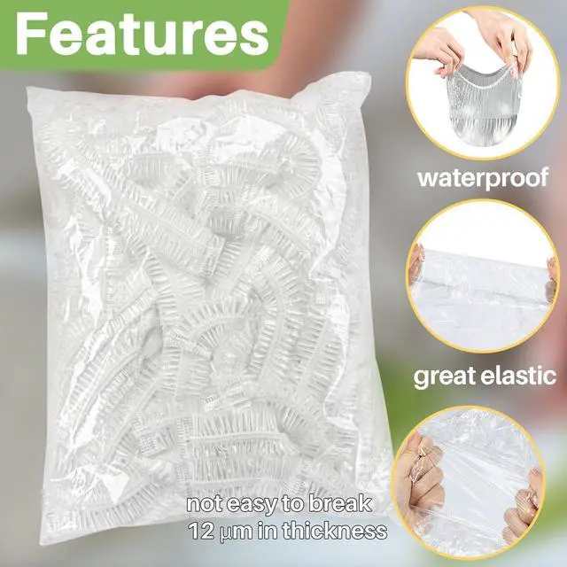 Alt view image 4 of 7 - 100 Bowl Covers Bread Proofing - Extra Large Plastic Wrap for Food