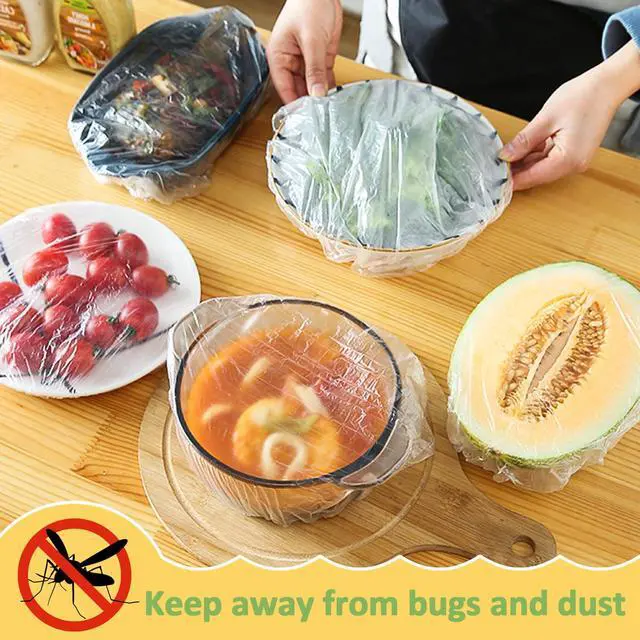 Alt view image 6 of 7 - 100 Bowl Covers Bread Proofing - Extra Large Plastic Wrap for Food