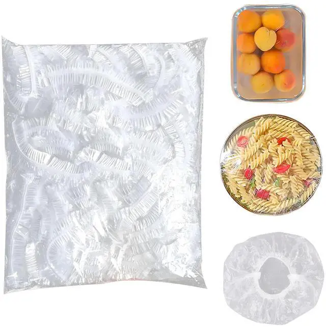 Main image of Bowl Covers Elastic - 100 Count - Reusable Plastic Bowl Covers - Covers 4-9 Inch Bowls/Plate, Flexible Food Cover, Multi-Purpose Kitchen Outdoor Must-Have