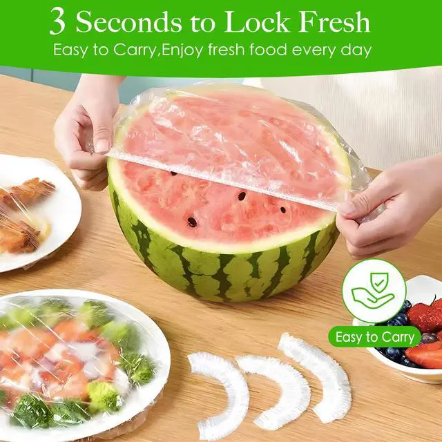 Alt view image 4 of 7 - Bowl Covers Elastic - 100 Count - Reusable Plastic Bowl Covers - Covers 4-9 Inch Bowls/Plate, Flexible Food Cover, Multi-Purpose Kitchen Outdoor Must-Have