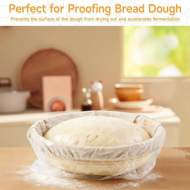 Alt view image 5 of 7 - 100 PCS Extra Large Plastic Bowl Covers With Storage Bag, Elastic Food Cover Stretch for Half Sheet Pans, Baking Trays, Bowls up to 20", Bowl Covers for Bread Proofing Food Fresh Keeping