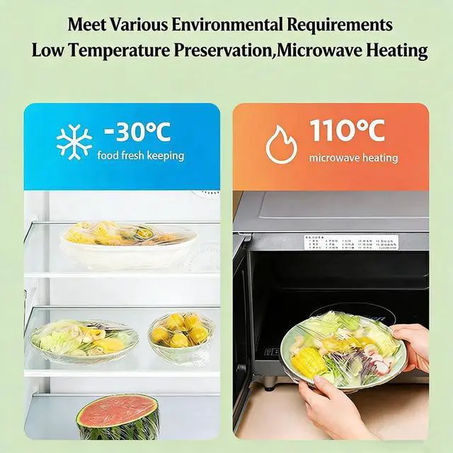 Alt view image 5 of 7 - 100 Pcs Plastic Bowl Covers for Bread Proofing, bulk fermentation bowl with cover, Large Elastic disposable Wrap for Food,Storage Baking Rising Keep Food Fresh,Safe materials