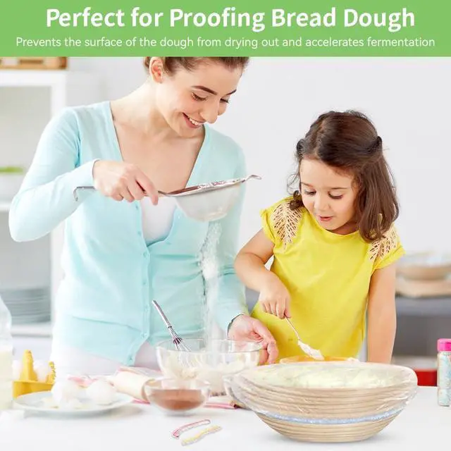 Alt view image 5 of 7 - Plastic Bowl Covers, 200 PCS PE Food Grade Food Covers, Elastic Bowl Covers for Bread Proofing, Reusable Plate Dish Cover, Stretchable Fresh Keeping Bags for Food Storage