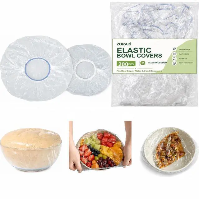 Main image of ZORAIS 200PCS Plastic Bowl Covers, 2 Sizes Bowl Covers for Bread Proofing
