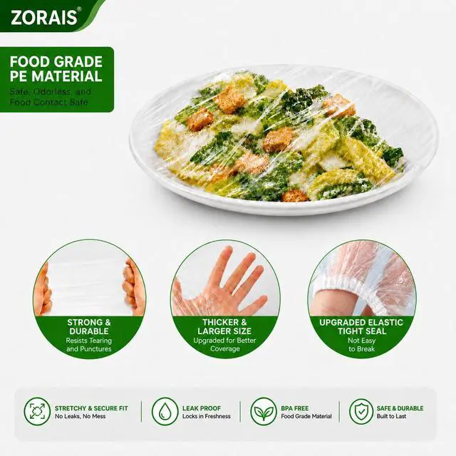 Alt view image 3 of 7 - ZORAIS 200PCS Plastic Bowl Covers, 2 Sizes Bowl Covers for Bread Proofing