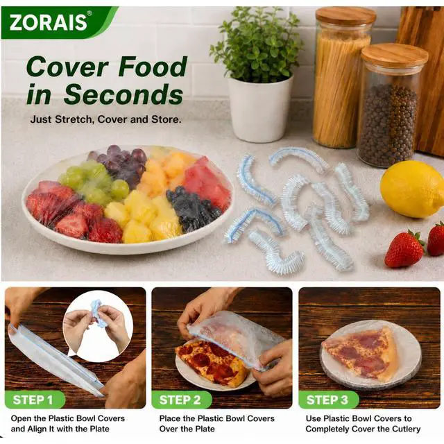 Alt view image 4 of 7 - ZORAIS 200PCS Plastic Bowl Covers, 2 Sizes Bowl Covers for Bread Proofing