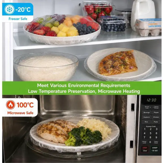 Alt view image 7 of 7 - ZORAIS 200PCS Plastic Bowl Covers, 2 Sizes Bowl Covers for Bread Proofing