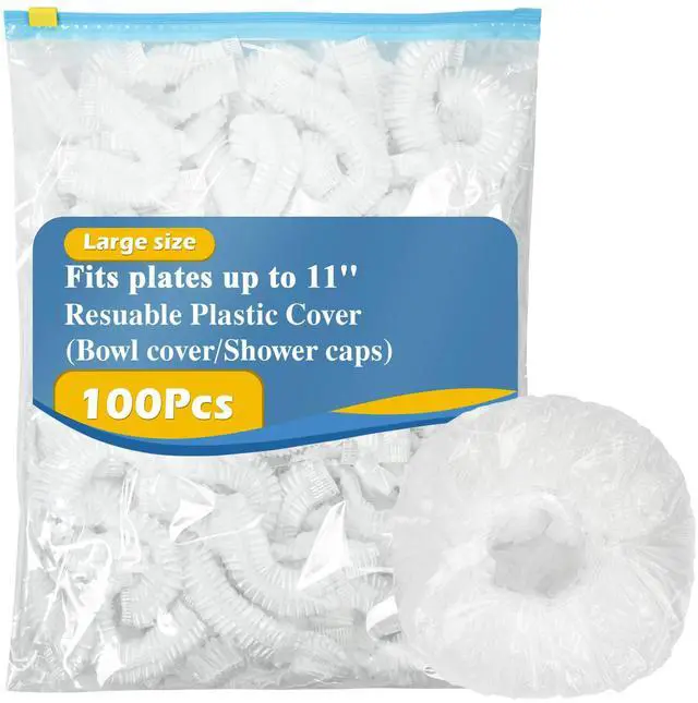 Main image of 100Pcs Bowl Covers for Bread Proofing, Thickend Large Bowl Dish Plate Cover, Sourdough Bread Baking Supplies, Shower Caps, Food Fruit Fresh Keeping Storage Accessories, BPA Free, Food Grade