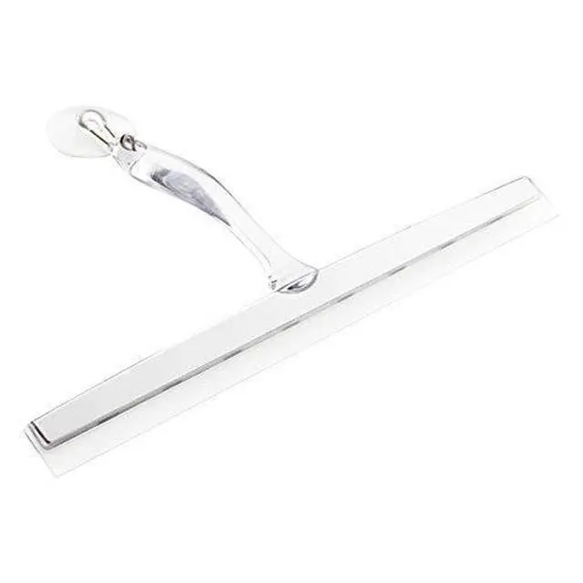 Alt view image 3 of 3 - Zia Metal and Plastic Bathroom Squeegee for Shower, Glass Doors, Floors, Mirrors, with Suction Hook Holder , 12 Inches, Clear and Stainless Steel