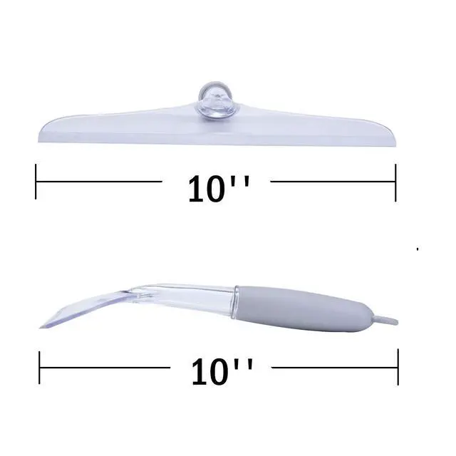 Alt view image 4 of 7 - Shower Squeegee for Bathroom Glass Doors and Mirror, 10'' Rubber Window Cleaner Tool, Clear Plastic Water Wiper for Car Windshield Cleaning