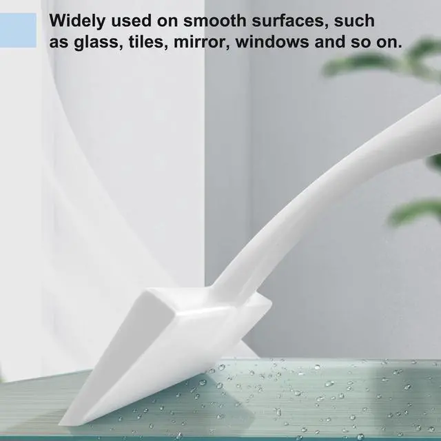 Alt view image 5 of 7 - Squeegee for Shower Glass Door, 11-Inch Shower Squeegee for Glass Doors, Bathroom Silicone Squeegees Wiper for Shower with Non-Slip Handle, No-Drilling Silicone Hanging Hook, for Tiles, Mirror(White)