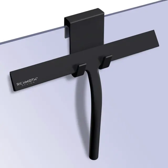Main image of Silicone Rubber Blade & Hook Shower Window Squeegee 11" in Width Silicone Car Squeegee Bathroom Squeegee for Shower Squeegee for Shower Doors Car Window-Black