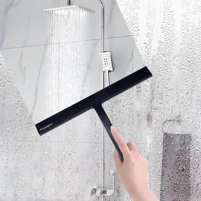 Alt view image 5 of 6 - Silicone Rubber Blade & Hook Shower Window Squeegee 11" in Width Silicone Car Squeegee Bathroom Squeegee for Shower Squeegee for Shower Doors Car Window-Black