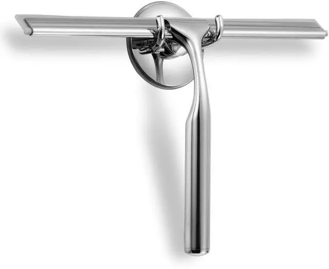 Main image of Shower Squeegee Clear Glass Wall Cleaner Stainless Steel with Suction Storage Hook -10'', Chrome