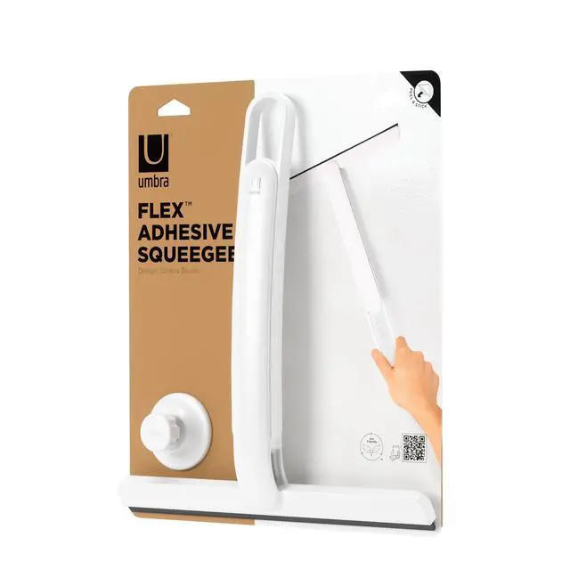 Alt view image 4 of 7 - Flex Adhesive Shower Squeegee, Extendable Handle, 16-Inch, White