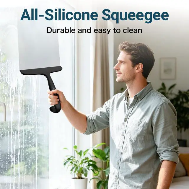 Alt view image 7 of 7 - Shower Squeegee for Glass Doors,One-piece All Silicone Squeegee