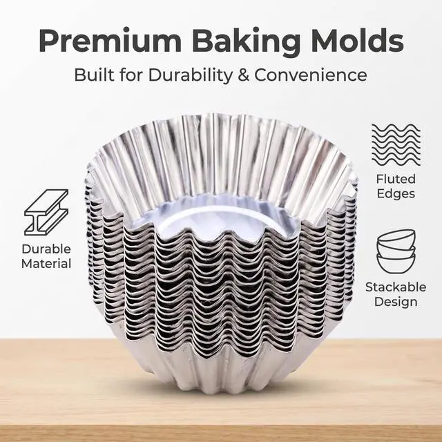 Alt view image 2 of 7 - 20 Pcs Aluminum Foil Tart Pans, Mini Pie Tins for Baking & Desserts