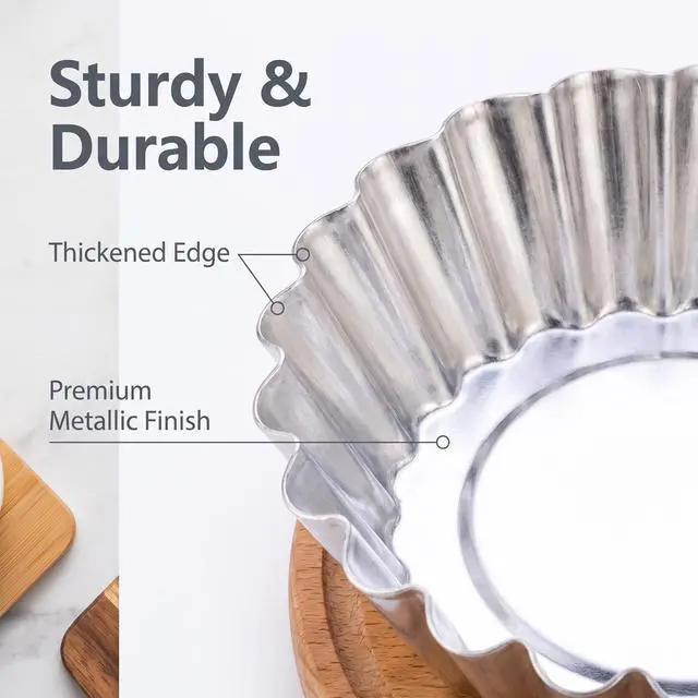 Alt view image 3 of 7 - 20 Pcs Aluminum Foil Tart Pans, Mini Pie Tins for Baking & Desserts
