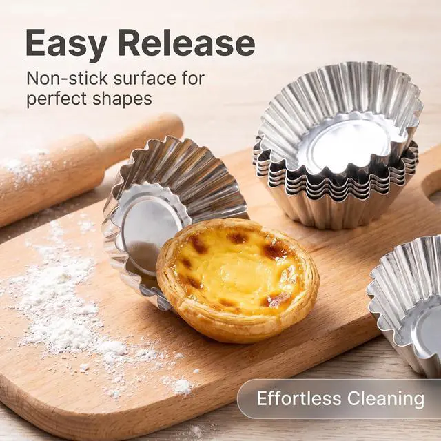 Alt view image 4 of 7 - 20 Pcs Aluminum Foil Tart Pans, Mini Pie Tins for Baking & Desserts