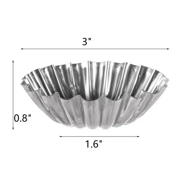 Alt view image 2 of 7 - 100 PCS Egg Tart Molds for Baking, 3" Mini Tart Pie Pan, Aluminum Brioche Mold, Reusable Ensaymada Molder Filipino, Brioche Tins Mould for Tart Shells, Cupcakes, Mini Cake, Pudding, Muffin