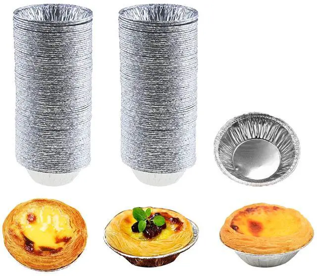 Main image of 100 Pcs Aluminum Foil Mini Pans, Great for Baking Tarts, Quiche, Pudding, etc.