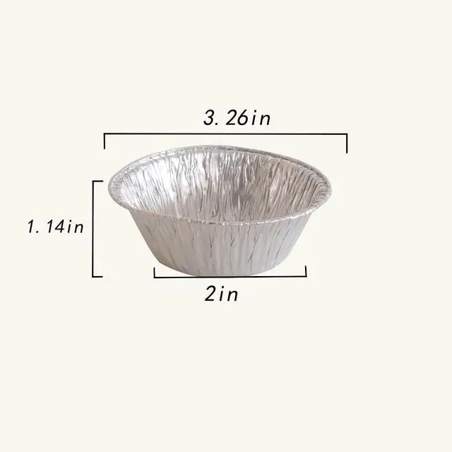 Alt view image 2 of 7 - 100 Pcs Aluminum Foil Mini Pans, Great for Baking Tarts, Quiche, Pudding, etc.
