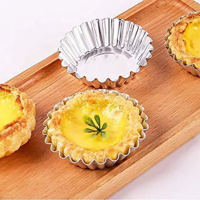 Alt view image 5 of 5 - 10 Pcs Stainless Steel Mini Tart/Pie Pans Reusable Tartlet Cupcake Baking Mold for Pies Baking Tool Non Stick