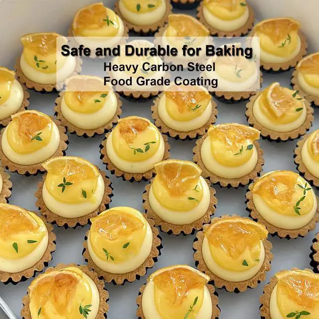 Alt view image 7 of 7 - 3 Inch Mini Quiche Pans 12 Pack, Round Egg Tart Molds with Removable Bottom. Small Tart Pans w/Non-Stick Coating Rugged Carbon Steel for Tartlets Shells Desert Making Christmas Festival Party