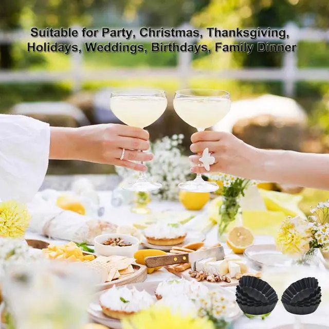 Alt view image 3 of 7 - 3 Inch Mini Quiche Pans 12 Pack, Round Egg Tart Molds with Removable Bottom. Small Tart Pans w/Non-Stick Coating Rugged Carbon Steel for Tartlets Shells Desert Making Christmas Festival Party