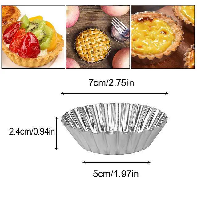 Alt view image 2 of 6 - 20Pcs Egg Tart Molds for Baking, Mini Tart Pan 2.75 Inch
