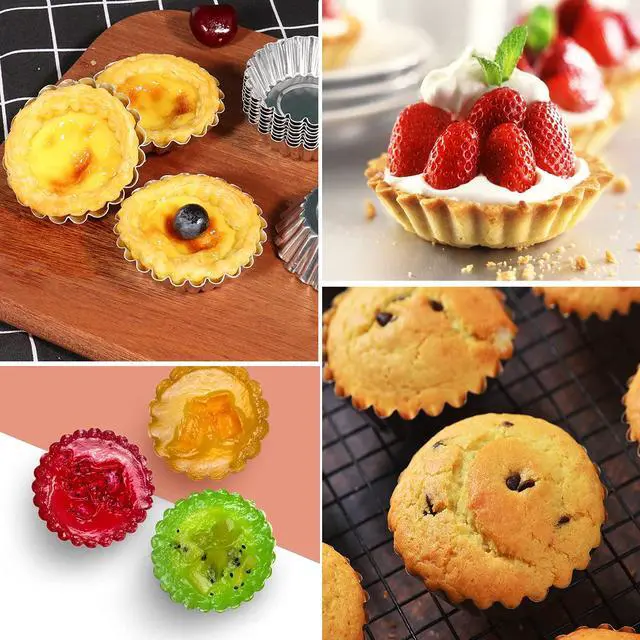 Alt view image 6 of 6 - 20Pcs Egg Tart Molds for Baking, Mini Tart Pan 2.75 Inch