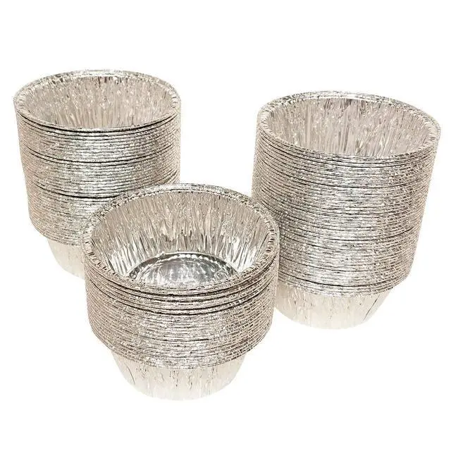 Alt view image 2 of 6 - 2 Oz Aluminum Foil Baking Cups for Baking Roasting Cake Egg Tart 100Pcs