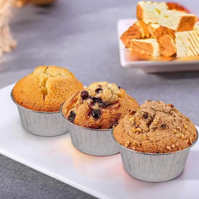 Alt view image 5 of 6 - 2 Oz Aluminum Foil Baking Cups for Baking Roasting Cake Egg Tart 100Pcs