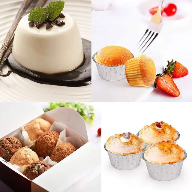 Alt view image 6 of 6 - 2 Oz Aluminum Foil Baking Cups for Baking Roasting Cake Egg Tart 100Pcs