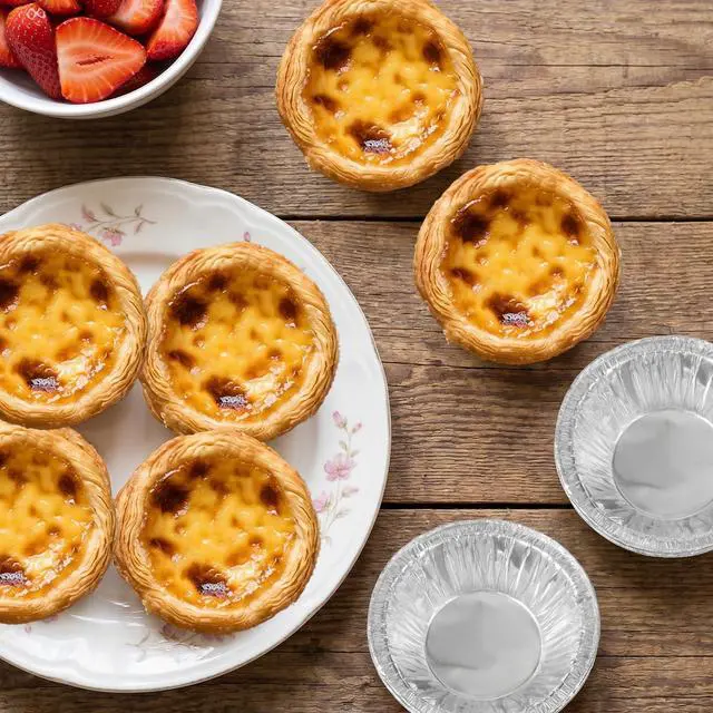 Alt view image 3 of 7 - 100 Pack Disposable Ramekins Egg Tart Baking Cups 2.8 Inch Mini Pie Tins Round Pie Tart Small Tin Foil Pans Aluminum Foil Mini Pans Tin Baking Cups for Cooking Baking-Supplies