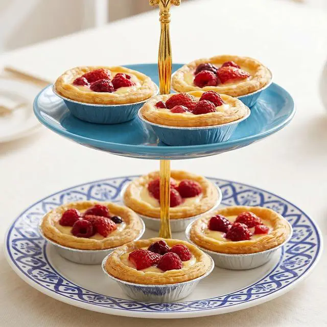 Alt view image 4 of 7 - 100 Pack Disposable Ramekins Egg Tart Baking Cups 2.8 Inch Mini Pie Tins Round Pie Tart Small Tin Foil Pans Aluminum Foil Mini Pans Tin Baking Cups for Cooking Baking-Supplies