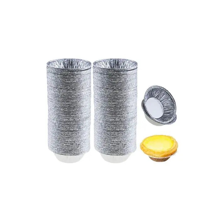 Alt view image 3 of 7 - 250pcs Disposable Aluminum Foil Tart Pan Baking Cups, Tinfoil Cupcake Round Egg Tart Mold Cups, 2.76" Mini Pie Pan for Cupcake Tart Pudding Appetizer