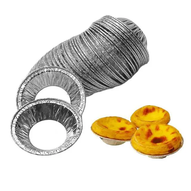 Alt view image 4 of 7 - 250pcs Disposable Aluminum Foil Tart Pan Baking Cups, Tinfoil Cupcake Round Egg Tart Mold Cups, 2.76" Mini Pie Pan for Cupcake Tart Pudding Appetizer