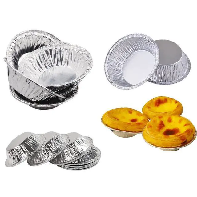 Alt view image 5 of 7 - 250pcs Disposable Aluminum Foil Tart Pan Baking Cups, Tinfoil Cupcake Round Egg Tart Mold Cups, 2.76" Mini Pie Pan for Cupcake Tart Pudding Appetizer