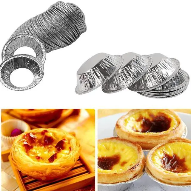 Alt view image 6 of 7 - 250pcs Disposable Aluminum Foil Tart Pan Baking Cups, Tinfoil Cupcake Round Egg Tart Mold Cups, 2.76" Mini Pie Pan for Cupcake Tart Pudding Appetizer