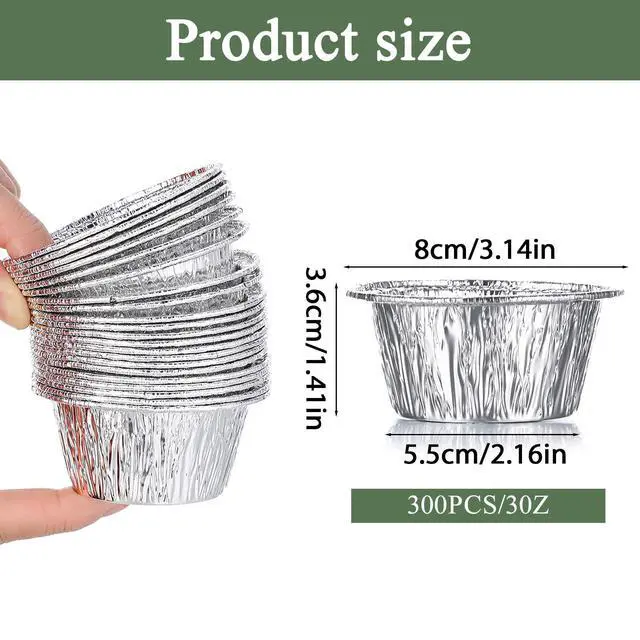 Alt view image 2 of 7 - 300 Pcs Aluminum Foil Ramekins, 4 oz Disposable Foil Baking Cups