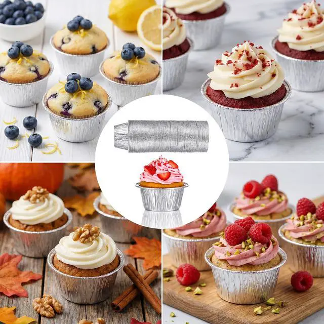 Alt view image 7 of 7 - 300 Pcs Aluminum Foil Ramekins, 4 oz Disposable Foil Baking Cups