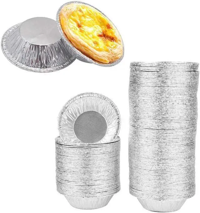 Main image of 50PCS Silver Mini Pie Tins, Round Tart Pie Foil Pans, Aluminum Foil Tart Pans