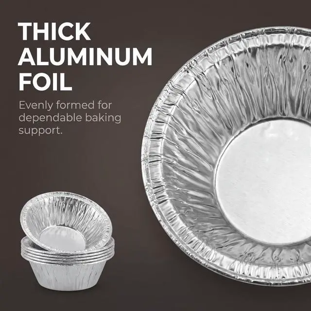 Alt view image 5 of 7 - 50PCS Silver Mini Pie Tins, Round Tart Pie Foil Pans, Aluminum Foil Tart Pans