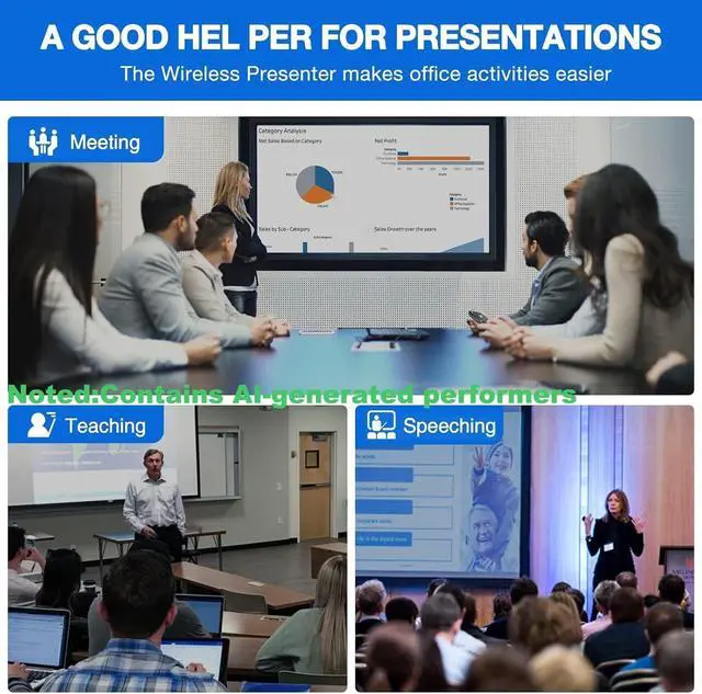 Alt view image 6 of 7 - Presentation Clicker Wireless Presenter Remote USB Control PPT Clicker