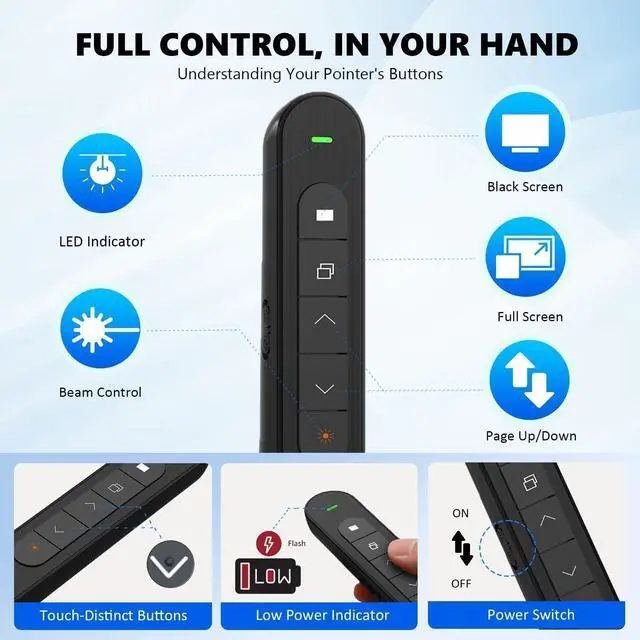 Alt view image 5 of 6 - Presentation Clicker for Powerpoint Presentations, Black, A
